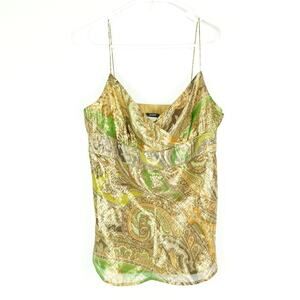 VTG J.Crew Top Womens SZ 6 Silk Gold Metallic Sleeveless Boho Y2K Feminine